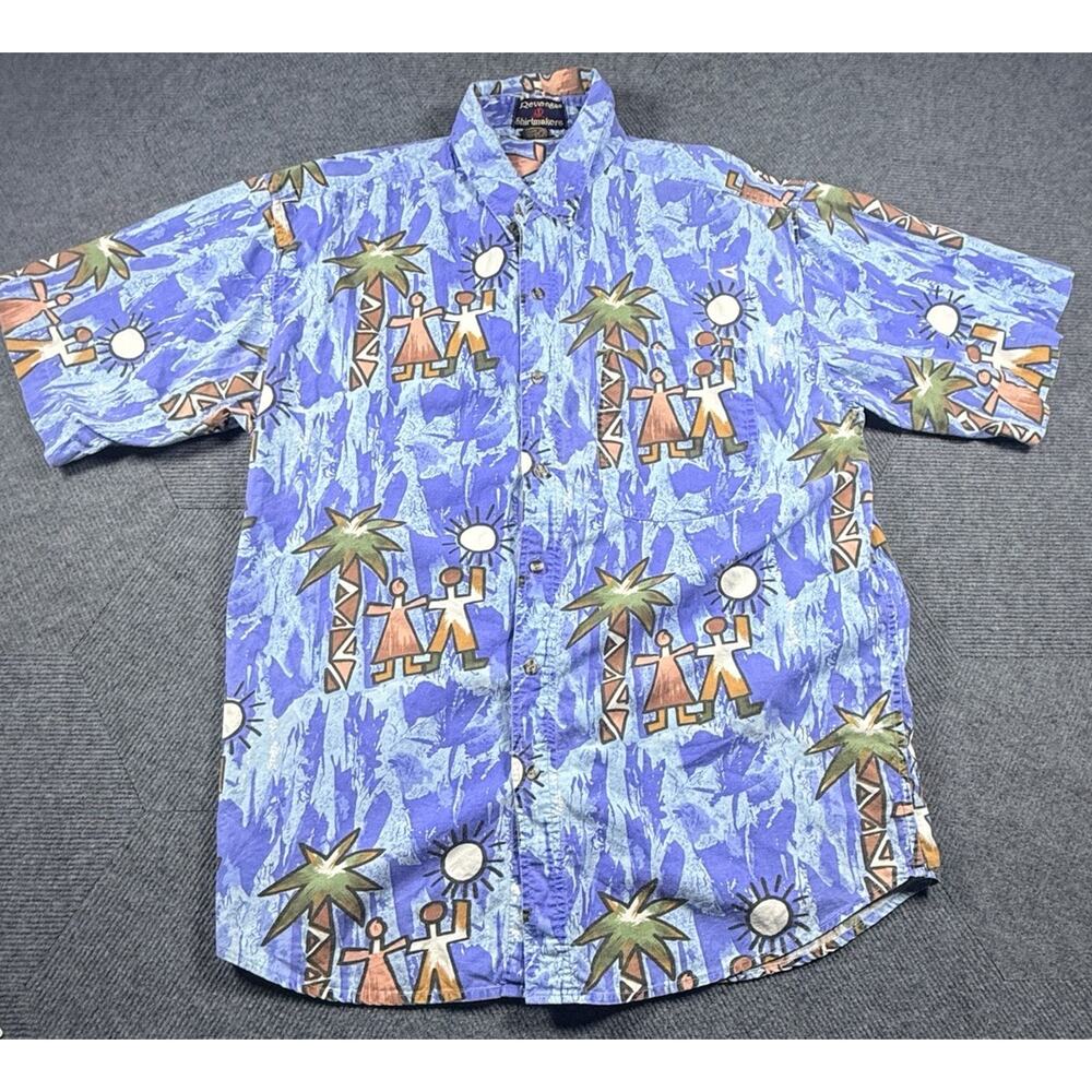 Vintage Revenge Shirtmakers Men’s Button Up Collard Shirt Hawaiian Shirt Size Lg